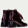 Hispanitas Dark Red Patent Leather Lace Up Ankle Boots