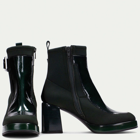 Hispanitas Green Leather Platform Boots