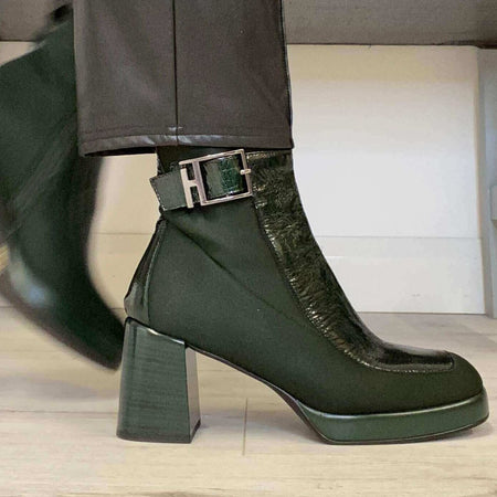 Hispanitas Green Leather Platform Boots