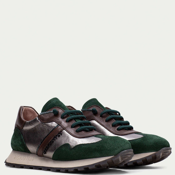 Hispanitas Green Suede Leather Sneakers