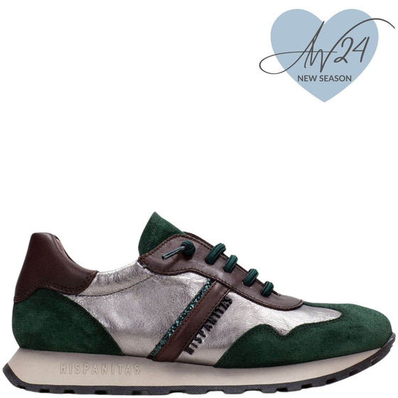 Hispanitas Green Suede Leather Sneakers