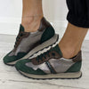 Hispanitas Green Suede Leather Sneakers