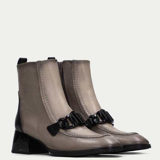 Hispanitas Grey Leather Ankle Boots