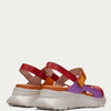 Hispanitas Orange & Purple Leather Velcro Strap Sandals