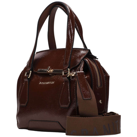 Hispanitas Patent Leather Grab Bag - Tan