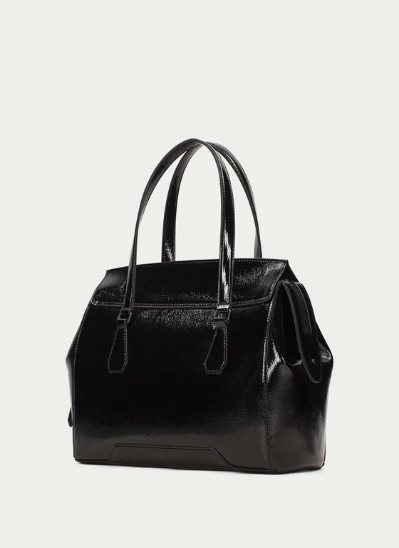 Hispanitas Patent Leather Shoulder Bag - Black