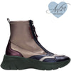 Hispanitas Pewter & Green Leather Sneaker Boots