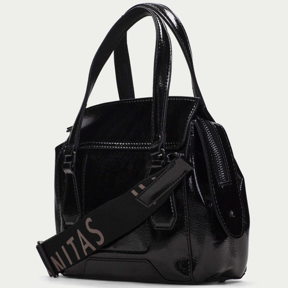 Hispanitas Patent Leather Grab Bag - Black