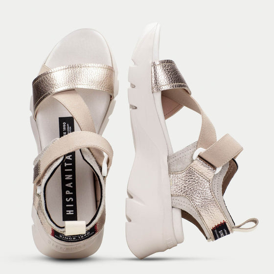 hispanitas-sporty-silver-gold-leather-velcro-strap-sandals