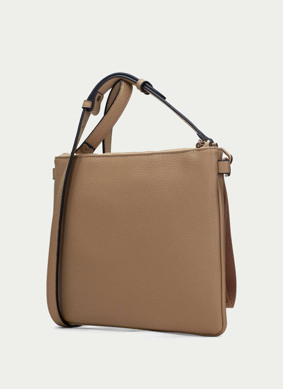 Hispanitas Tan Leather Clutch/Crossbody Bag
