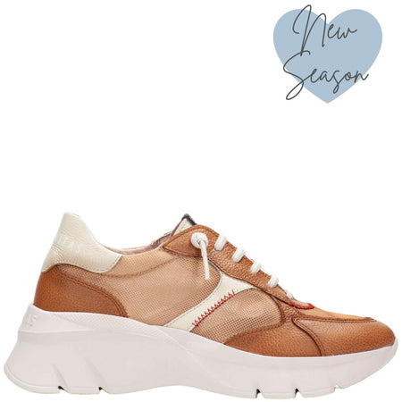 Hispanitas Tan Leather Elevated Sole Sneakers