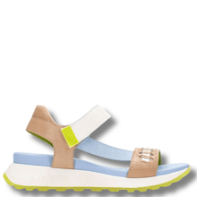 ladies summer strappy white and lime green sandals