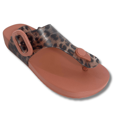 IGOR Bari Rust Leopard Toe Post Sandals