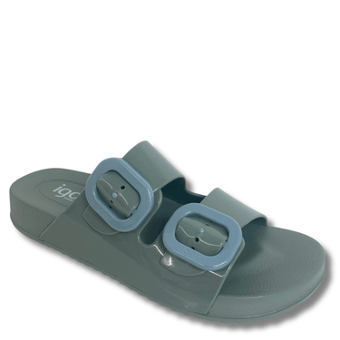 IGOR Habana Khaki Glossy Slip On Sandals