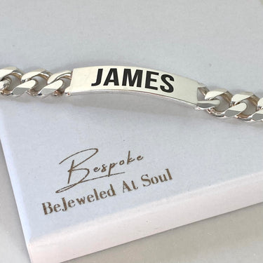 BeJeweled Bespoke Silver Gents 'JAMES' Bracelet