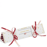 Decorative cracker with ribbons on a white background