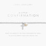 Joma Jewellery confirmation bracelet with cross and pearl on a white background