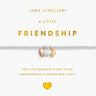 Joma Jewellery friendship bracelet with heart charms on a white card