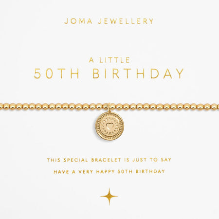 Joma Happy 50th Birthday Bracelet - Gold