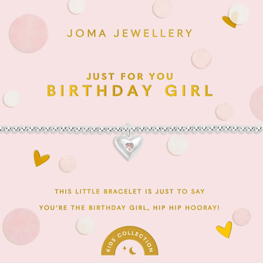 Joma Jewellery bracelet on a pink background with decorative elements