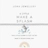 Joma Jewellery dolphin charm bracelet on a white background with branding and product description text.