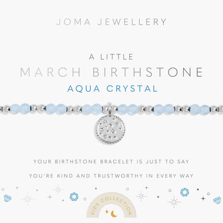 Joma Kids March Birthstone Bracelet - Aqua Crystal