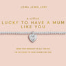mum lucky bracelet with double heart pendant