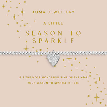 Joma Jewellery bracelet with heart charm on a decorative card