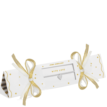 Jewellery packaging with gold ribbons on a white background