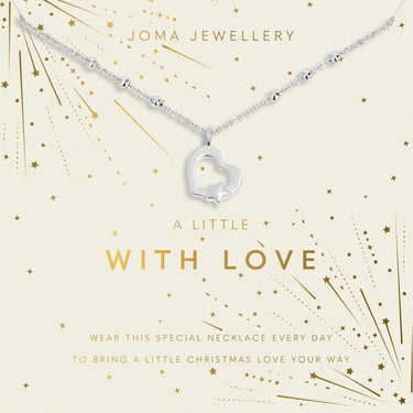 silver ladies necklace with heart pendant