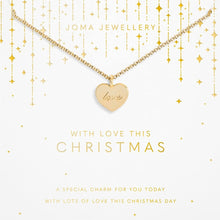 joma ladies heart necklace with love engraved in centre