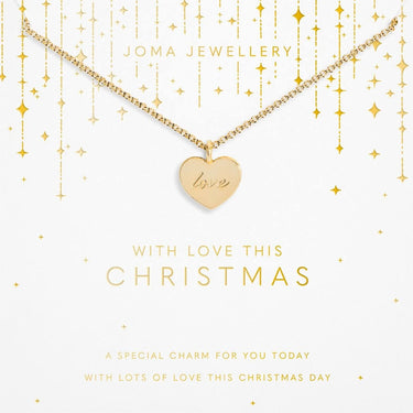 joma ladies heart necklace with love engraved in centre