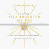 Joma Jewellery bracelet with gold star design and text on a white background