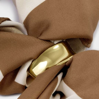 Katie Loxton Satin Neck Scarf With Gold Scarf Ring - Checkered