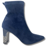 ladies navy suede pointed toe boots