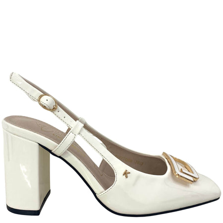 Kate Appleby Dufftown Sling Back Square Toe Shoes - White