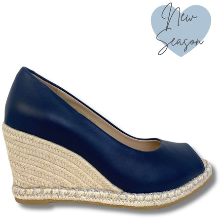 Kate Appleby Eastrea Navy Peep Toe Wedge Shoes