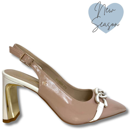 Kate Appleby Eversden Sling Back Pointed Toe Shoes - Nude/Off White