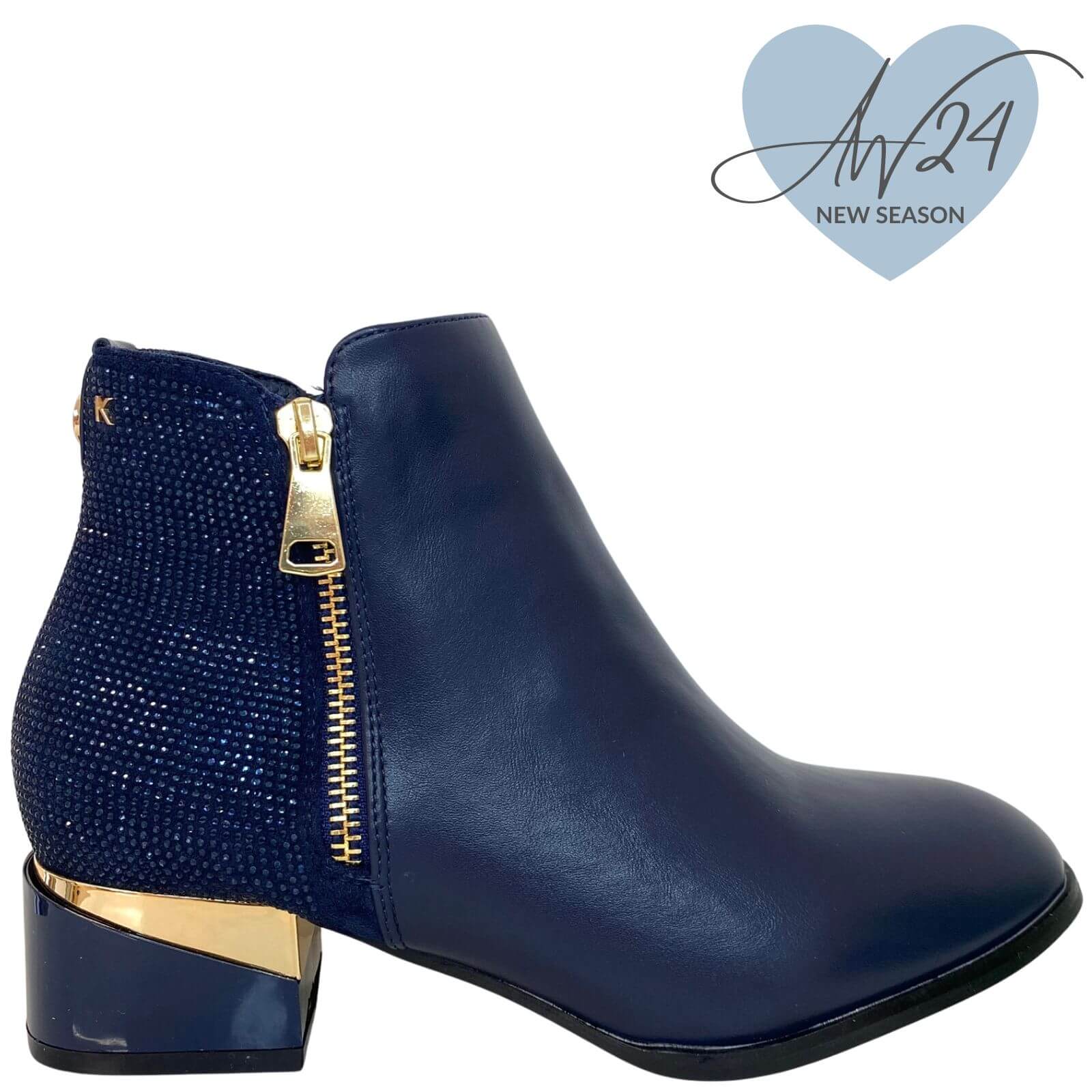 Kate Appleby Forfar Small Heel Boots Navy