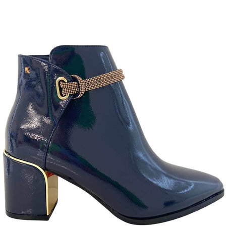 Kate Appleby Harthill Patent Pointed Toe Boots - Navy