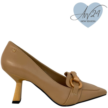 Una Healy Kitten Heel Court Shoes - Caramel