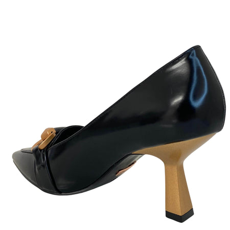 Una Healy Kitten Heel Court Shoes - Black