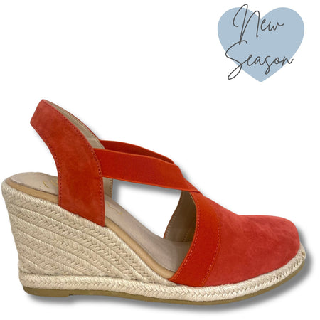 Kate Appleby Llanidan Orange Crossover Wedge Shoes