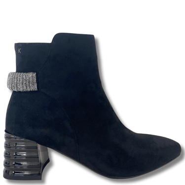 ladies block heel black boots