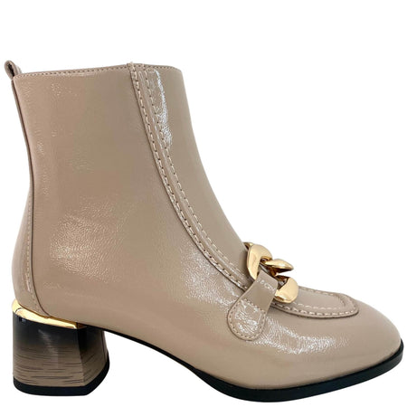 Kate Appleby Millport Block Heel Curb Chain Boots - Cream