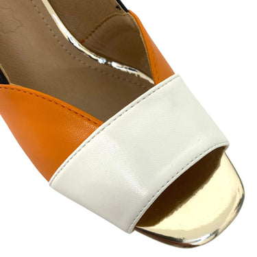 Una Healy Monochrome & Orange Sling Back Sandals
