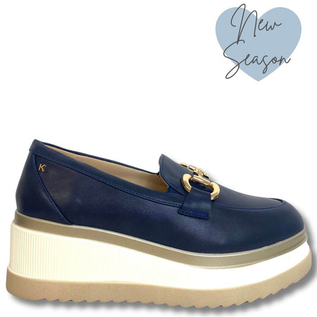 Kate Appleby Navy Elevated Sole Loafers