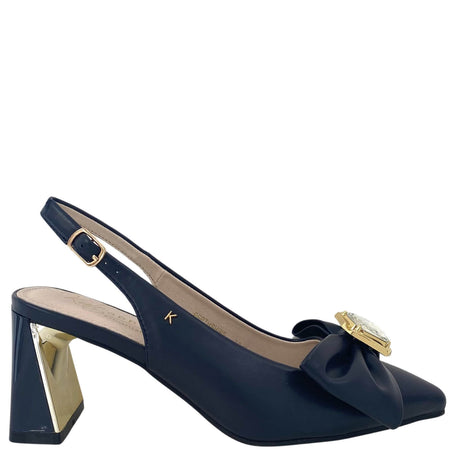 Kate Appleby Perthshire Bow Pointed Shoes - Navy