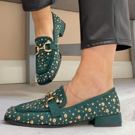 Kate Appleby Studded Loafers - Green