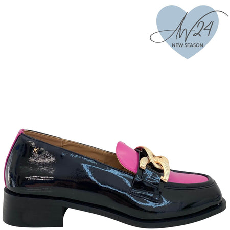 Kate Appleby Thames Patent Loafers - Black Pink